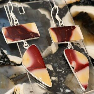 Mocha Mookaite Jasper Earrings 2 1/2”